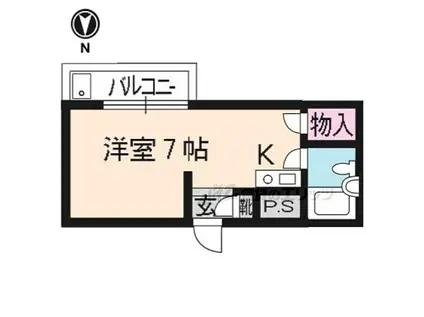 フレグランス喜多仁志(ワンルーム/3階)の間取り写真