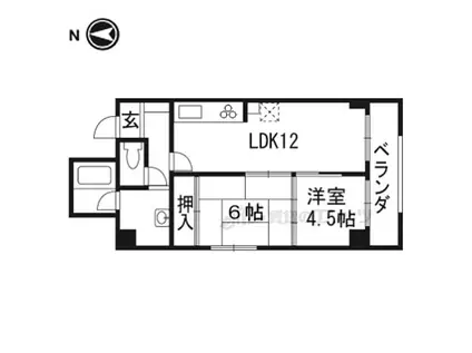 白川セントラルハイツ(2LDK/1階)の間取り写真