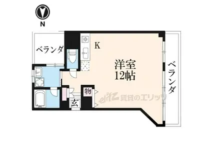 リバ-サイド松家(ワンルーム/4階)の間取り写真