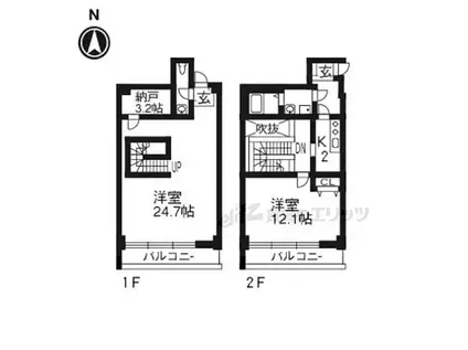 クラスカ衣笠(1LDK/7階)の間取り写真