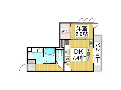 グリーンテラス長野駅東口(1DK/2階)の間取り写真