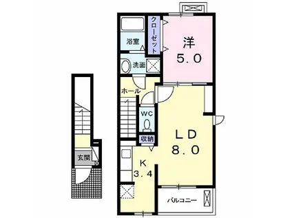 JR信越本線 安茂里駅 徒歩20分 2階建 築11年(1LDK/2階)の間取り写真