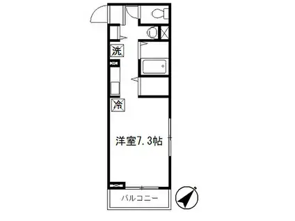 LYNX赤塚新町(ワンルーム/1階)の間取り写真