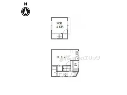 JR東海道・山陽本線 西大路駅 徒歩17分 1階建 築65年(1DK)の間取り写真