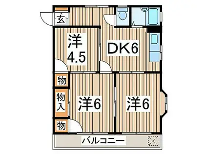 メゾン鶴(3DK/2階)の間取り写真