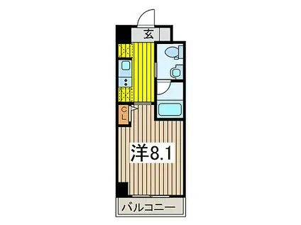 リンクパラッツオ川口本町(1K/7階)の間取り写真