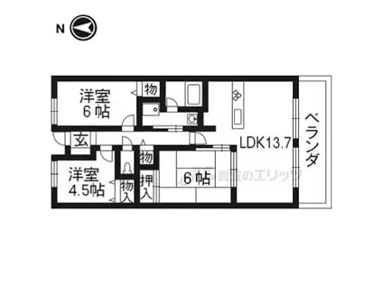 ファミールハイツ京都伏見ステージ1 507(3LDK/5階)の間取り写真