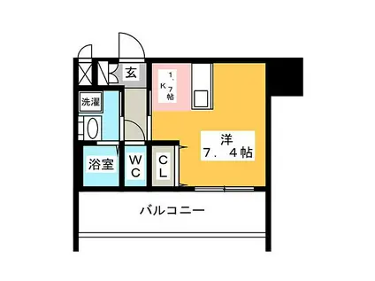 プレサンス鶴舞駅前ブリリアント(ワンルーム/4階)の間取り写真