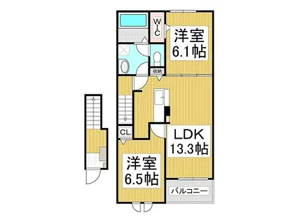 JR飯田線 伊那松島駅 徒歩12分 2階建 築1年(2LDK/2階)の間取り写真