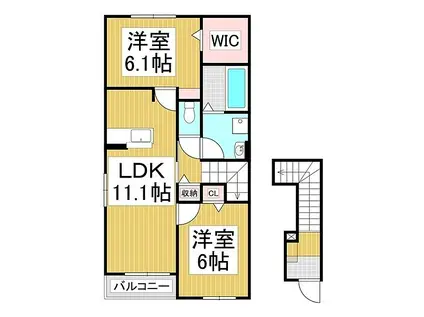 JR飯田線 伊那松島駅 徒歩13分 2階建 築3年(2LDK/2階)の間取り写真