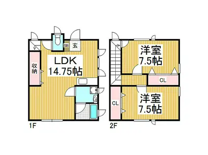 ハイム向ヶ丘(2LDK)の間取り写真