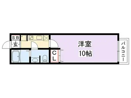 香里パーシーハイツ(1K/2階)の間取り写真