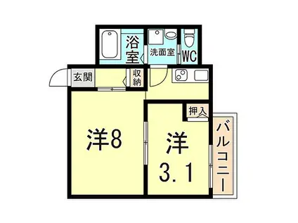 山陽電鉄本線 江井ケ島駅 徒歩14分 3階建 築1年(1LDK/3階)の間取り写真