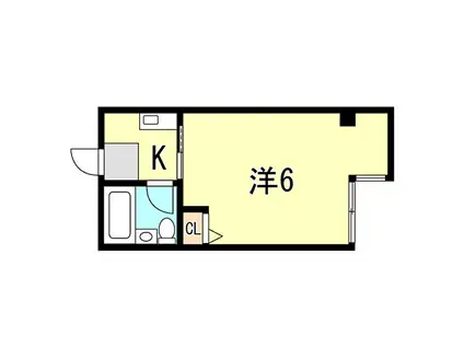 JR東海道・山陽本線 西明石駅 徒歩2分 5階建 築35年(1K/5階)の間取り写真