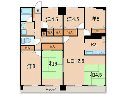 昭和マンション飯坂(5LDK/1階)の間取り写真