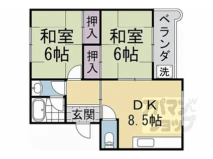 プリヴュイクシマ(2LDK/1階)の間取り写真