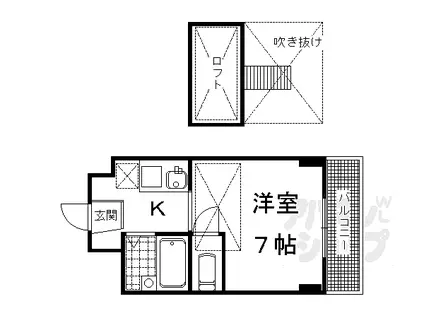 メゾン・ドゥ・レテューディヤン浩栄(1K/3階)の間取り写真