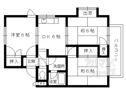 シルキーハイツ(3DK/1階)の間取り写真