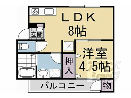 長岡マンション(1DK/2階)の間取り写真