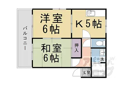 ローレルコート弐番館(2K/1階)の間取り写真