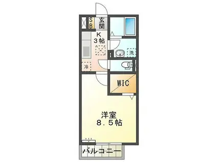 ボナンザ(1K/1階)の間取り写真