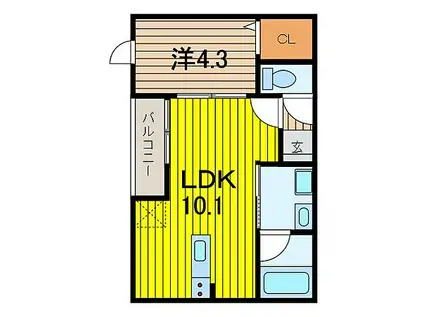 MS MANSION(1LDK/3階)の間取り写真