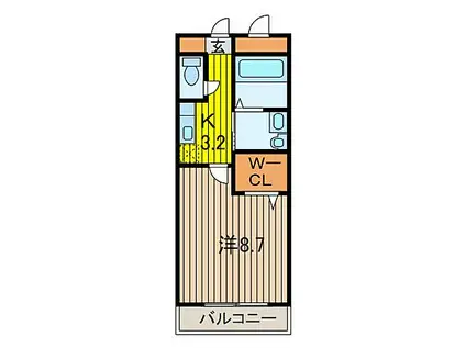 BEIS与野本町(1K/3階)の間取り写真