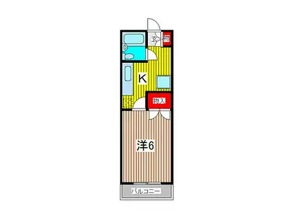 ハイツ大室(1K/1階)の間取り写真