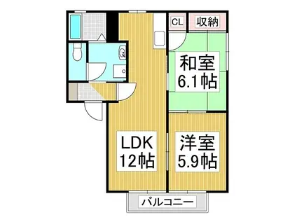 ハイツ・エム(2LDK/2階)の間取り写真