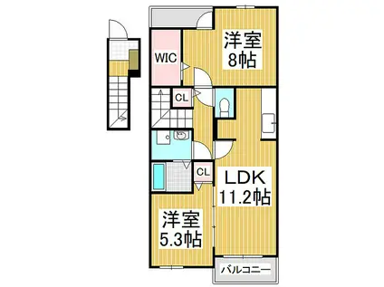 JR飯田線 切石駅 徒歩30分 2階建 築15年(2LDK/2階)の間取り写真
