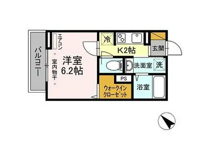JR京葉線 新浦安駅 徒歩15分 3階建 築3年(1K/3階)の間取り写真