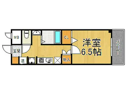 阪急甲陽線 甲陽園駅 徒歩6分 3階建 築23年(1K/2階)の間取り写真