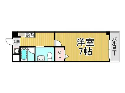 阪神本線 甲子園駅 徒歩14分 3階建 築17年(1K/3階)の間取り写真
