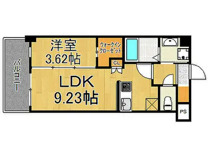 BRIS西宮(1LDK/7階)の間取り写真