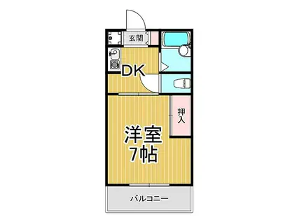 阪急今津線 仁川駅 徒歩20分 2階建 築34年(1DK/2階)の間取り写真