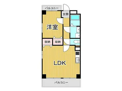 REBANGA武庫之荘アパートメント(1LDK/4階)の間取り写真