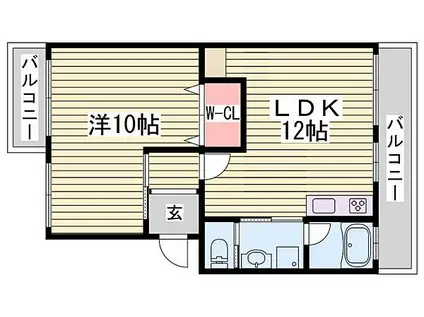 アイマンション(1LDK/3階)の間取り写真