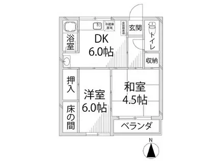 ビレッジ田寺(2DK/2階)の間取り写真