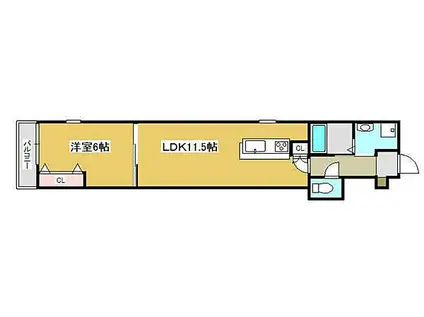 コティ姫路(1LDK/2階)の間取り写真