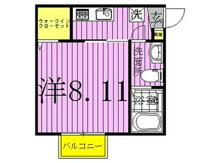 CAREL新鎌ケ谷(1K/2階)の間取り写真
