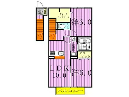 LIEN(2LDK/2階)の間取り写真