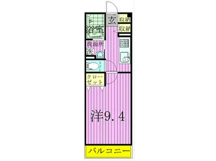 ル シェル ブル-(1K/1階)の間取り写真