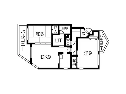 ヴァーンフリート寺塚(2LDK/3階)の間取り写真