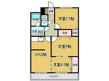 エテルナ鴨島(3DK/3階)の間取り写真