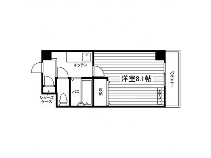 GSマンション(1K/6階)の間取り写真