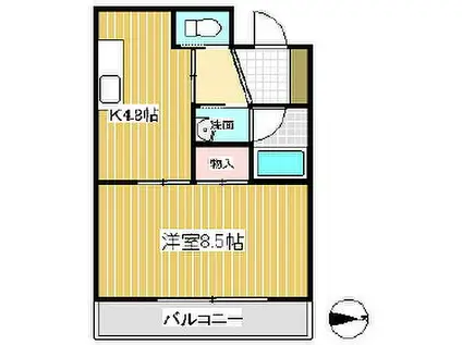 モアグレース16(1K/2階)の間取り写真