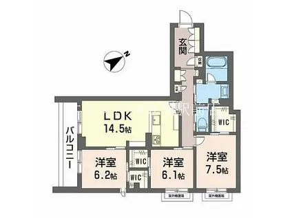 コトーネ(3LDK/3階)の間取り写真