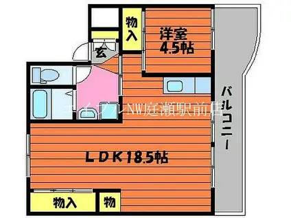 KAI TERRACEI(1LDK/4階)の間取り写真