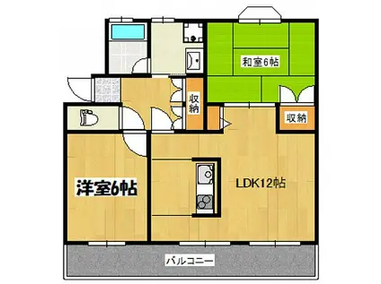 セントラル庚午第1マンション(2LDK/1階)の間取り写真