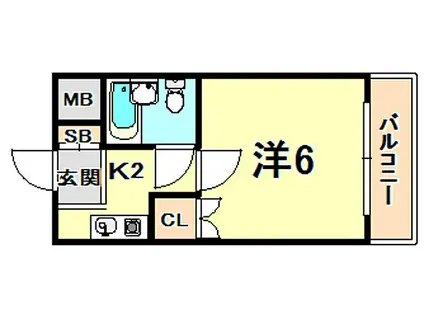 JR東海道・山陽本線 兵庫駅 徒歩5分 5階建 築34年(1K/3階)の間取り写真
